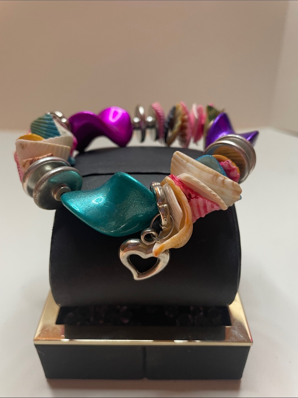 Colorful Shell & Metal Charms Bracelet - Multicolor